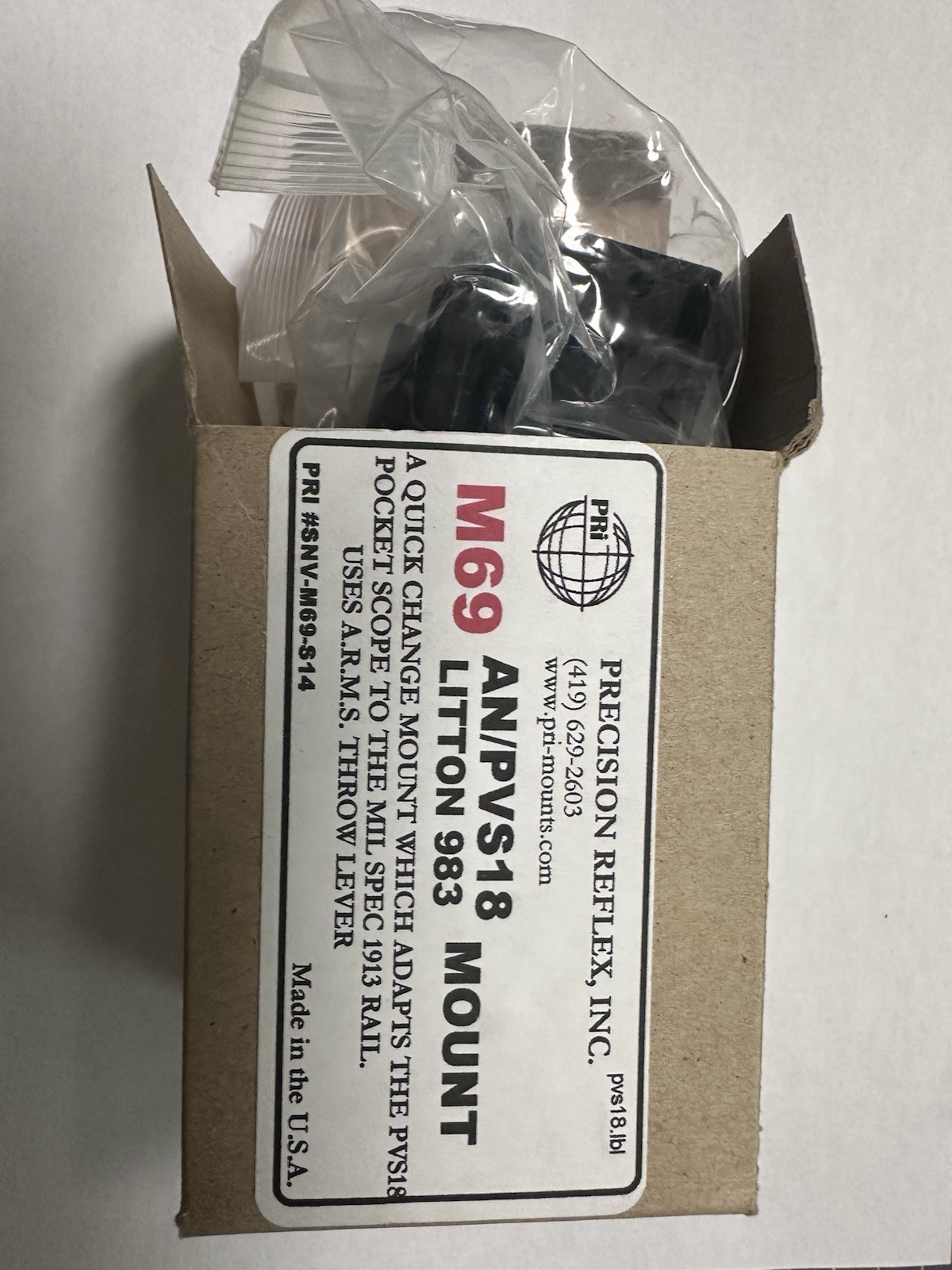 PRECISION REFLEX, INC M69 AN/PVS18 LITTON 983 NIGHT VISION MOUNT PRECISION REFLEX, INC M69 AN/PVS18 LITTON 983 NIGHT VISION MOUNT