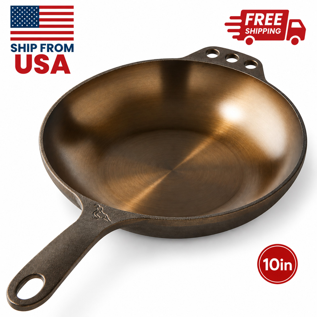 Smithey Seasoned Cast Iron Chef Skillets 10 in NEW