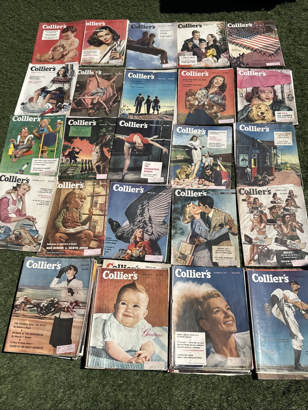Vintage Collier\'s Magazine Lot of 60 Issues 1947-1948