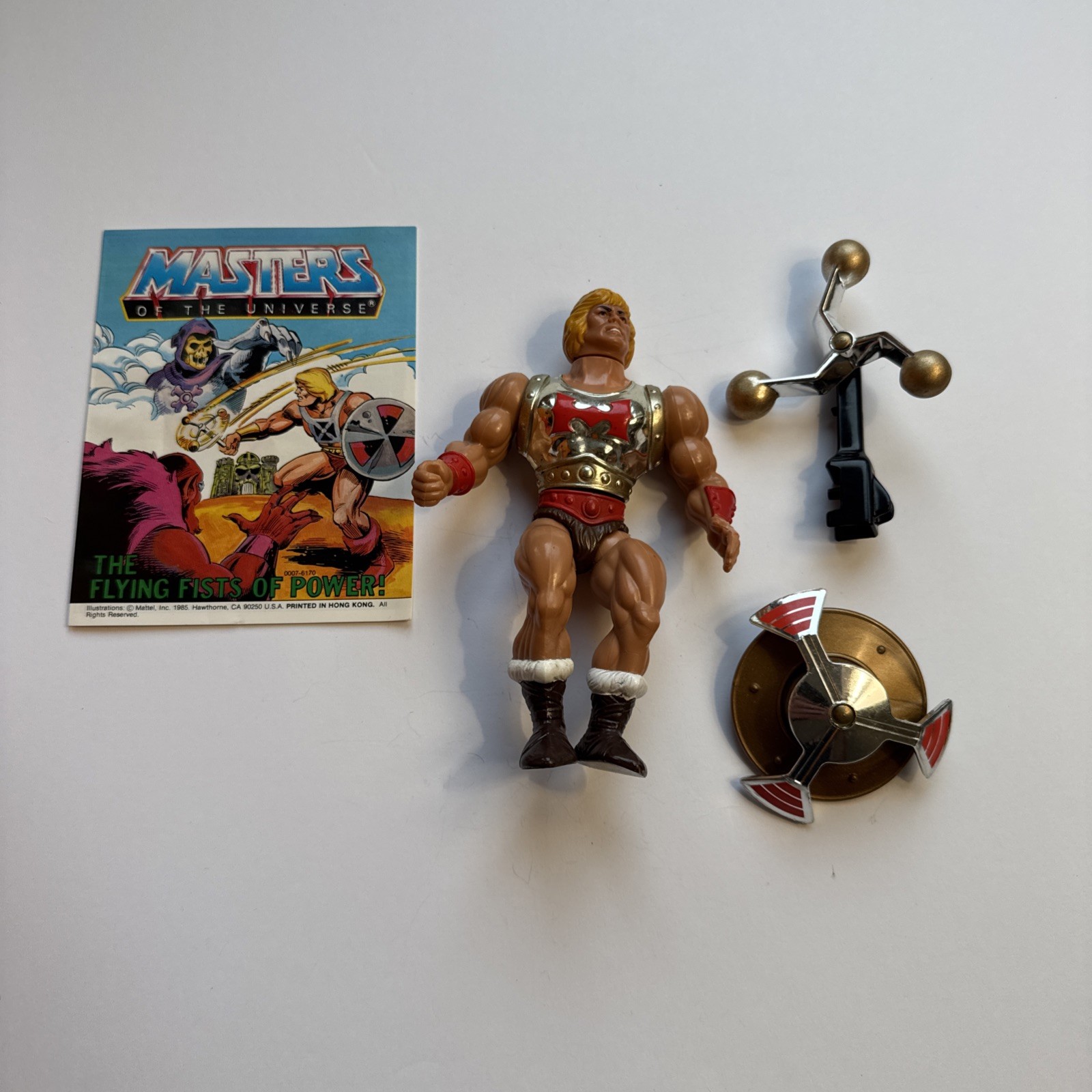 1985 Vintage MOTU FLYING FISTS He-Man Masters the Universe 100% Complete Toy
