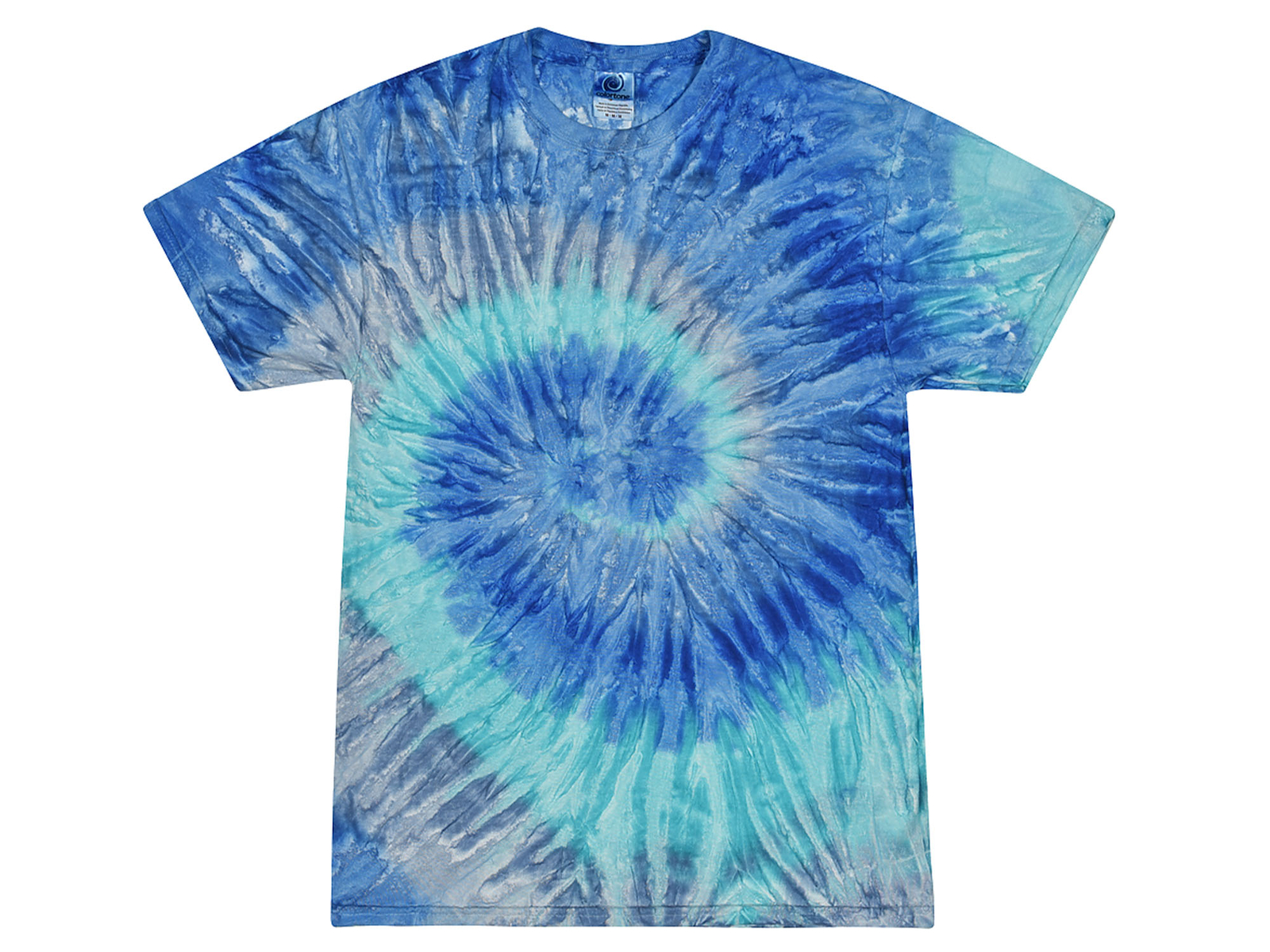 Blue Tie Dye T-Shirts Colortone Adult S-5XL Cotton Multi Style Spider Crystal