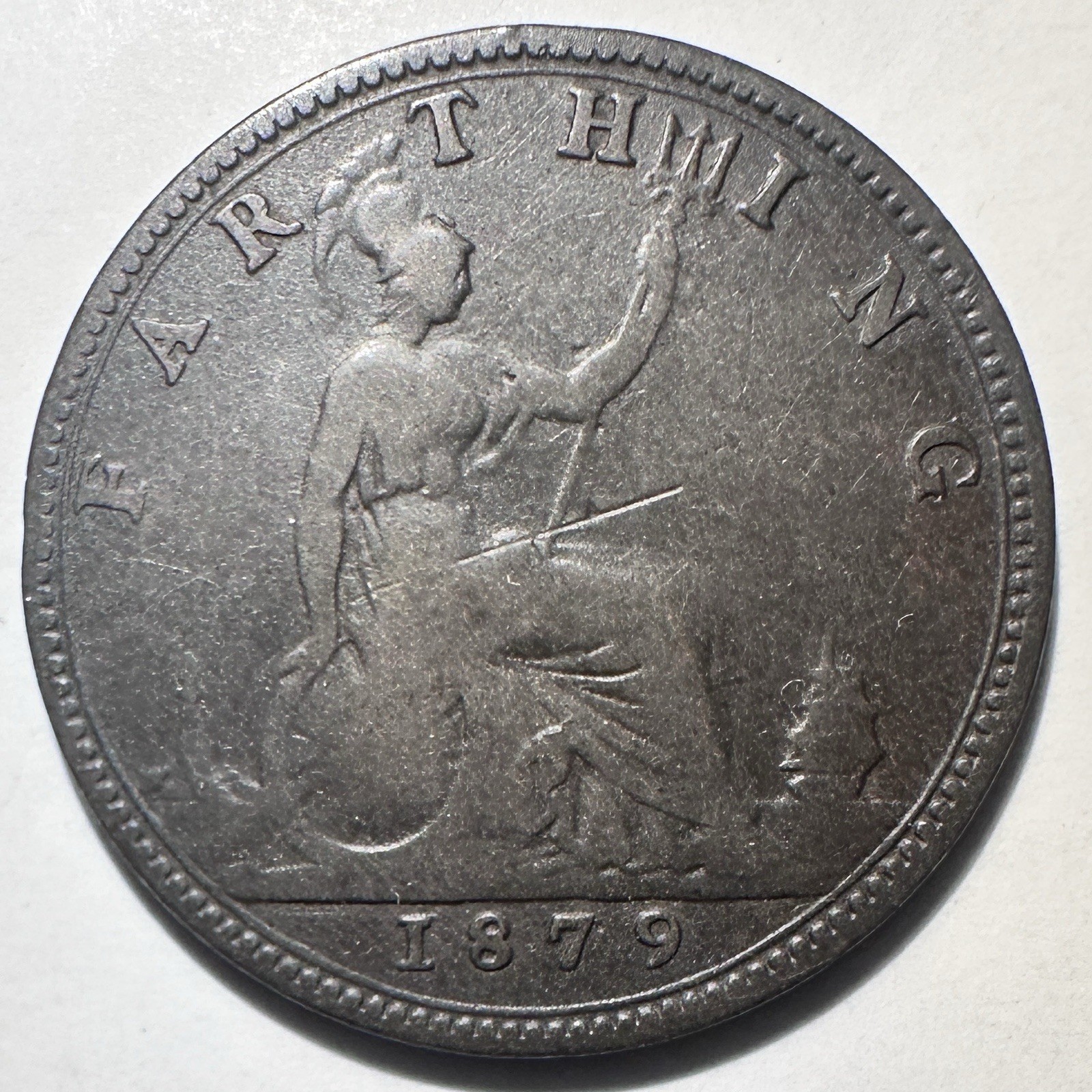 1879 UK Great Britain 1 Farthing, Victoria F
