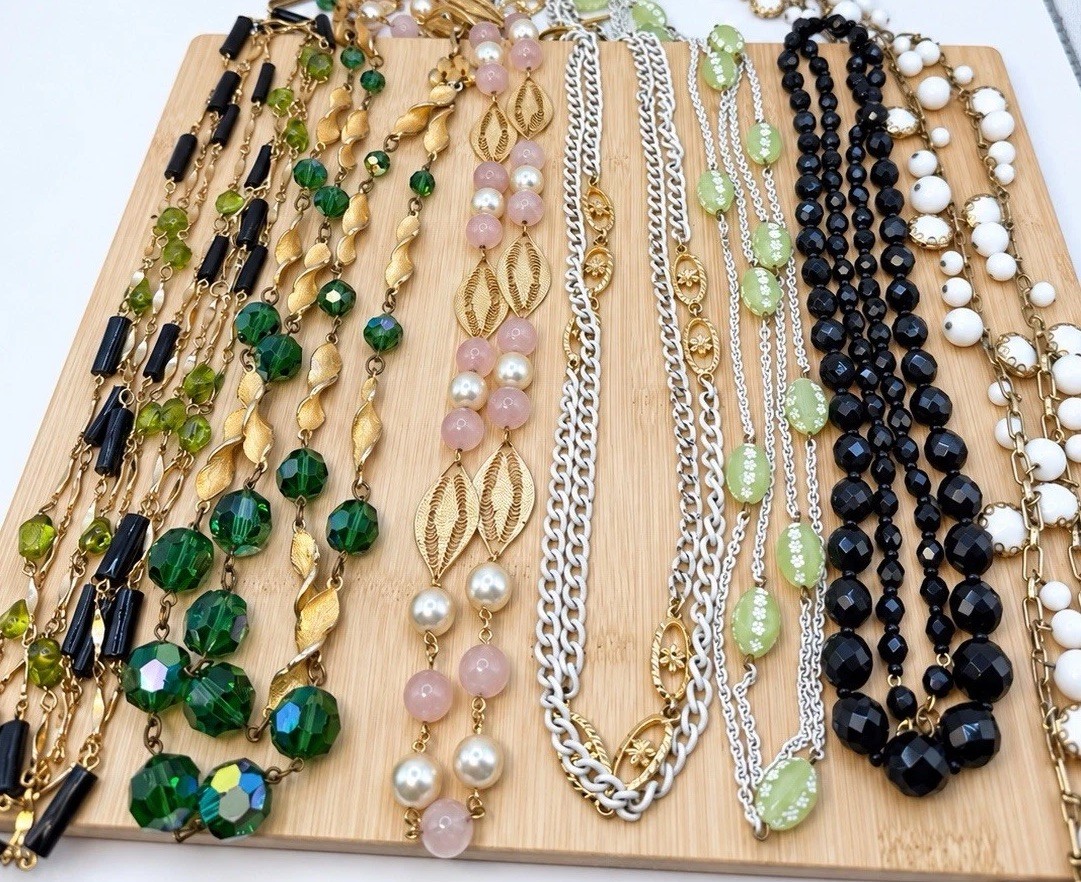 Lot 7 Vintage Fine, High Quality Costume Necklaces Napier Monet Opera Layered