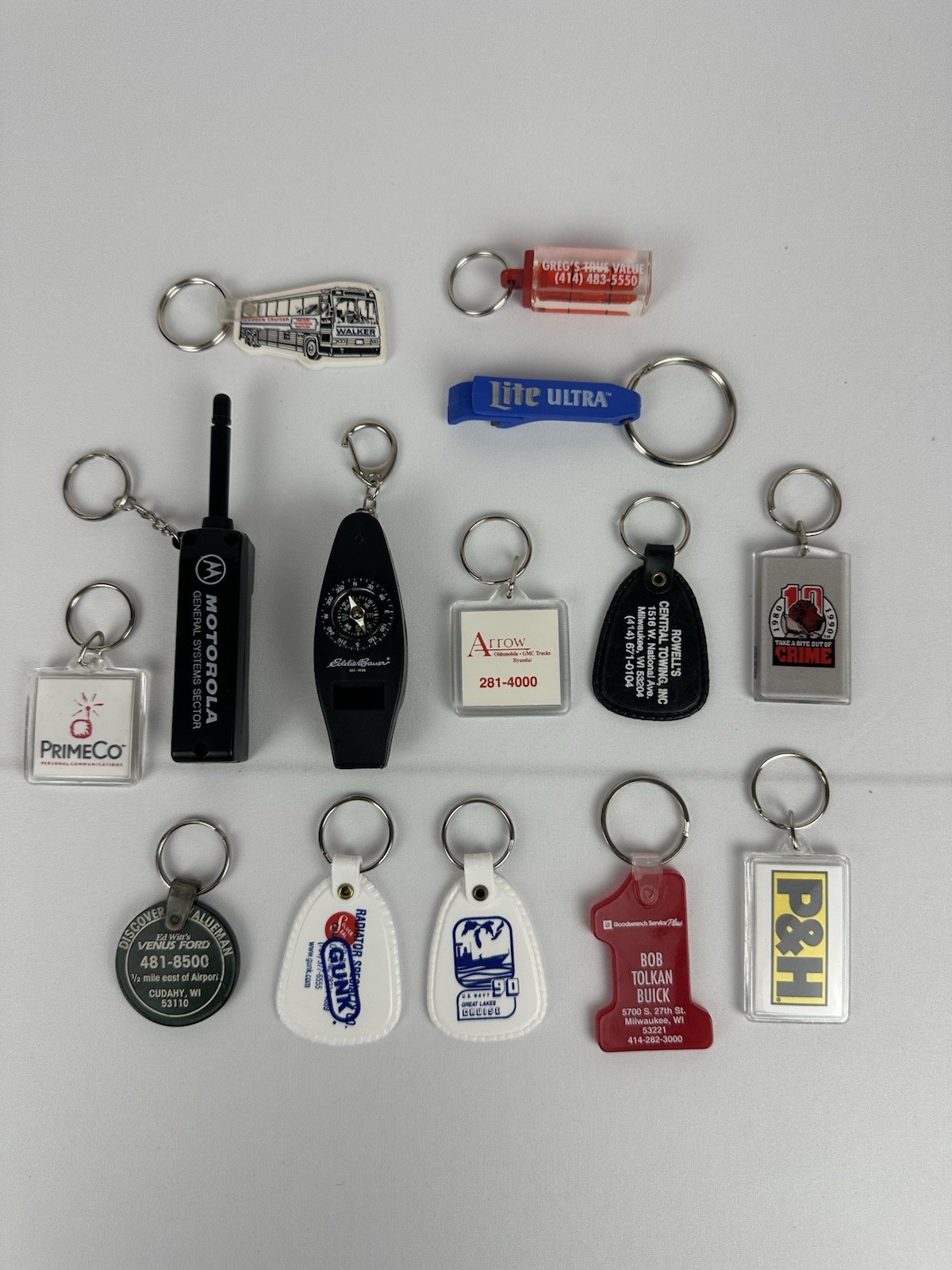 Vintage Promo Keychain Lot Motorola Lite Ultra PrimeCo P&H Compass Vintage Promo Keychain Lot Motorola Lite Ultra PrimeCo P&H Compass