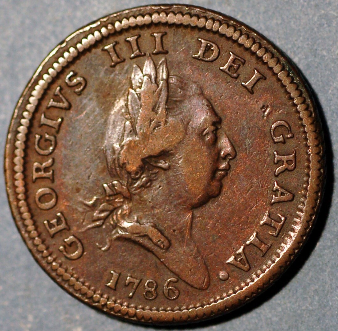 1786 Isle Of Man 1/2 Penny George III KM# 8 1786 Isle Of Man 1/2 Penny George III KM# 8