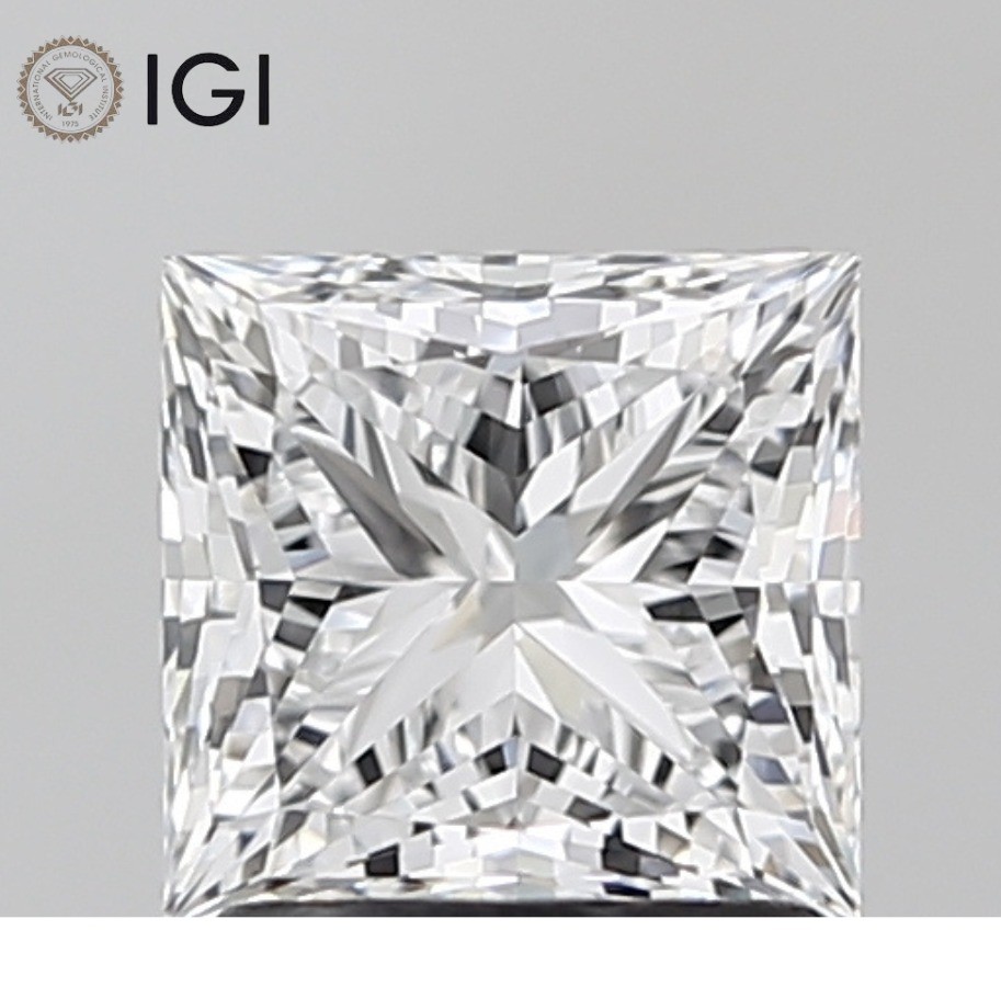 1.65 Ct Princess Cut IGI Certified Lab Grown CVD Diamond E Color VVS2 Clarity