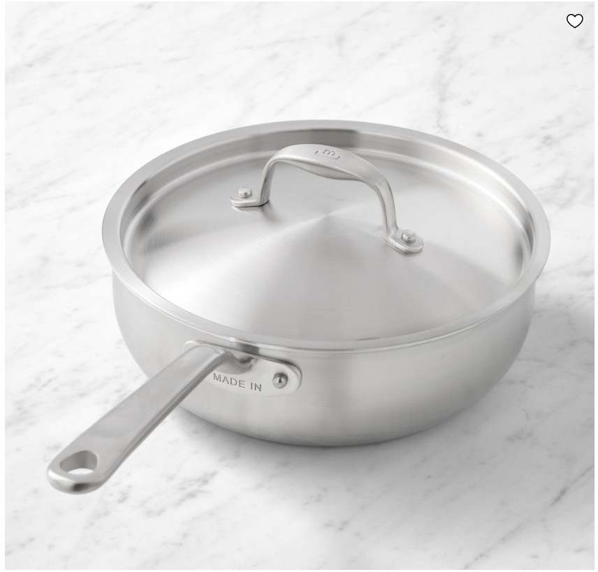 Made In 3 Qt Stainless Steel Saucier Pan Professional Cookware Saucepan