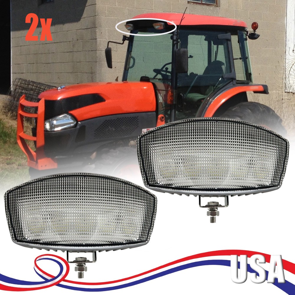 2pcs LED Cab Light Flood Beam For Kubota L5740HSTC-3 L6060HSTC M100GXDTC LH + RH