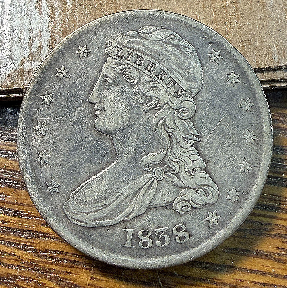 1838 Reeded Edge Bust Half Dollar Nice Original Choice VF CHRC