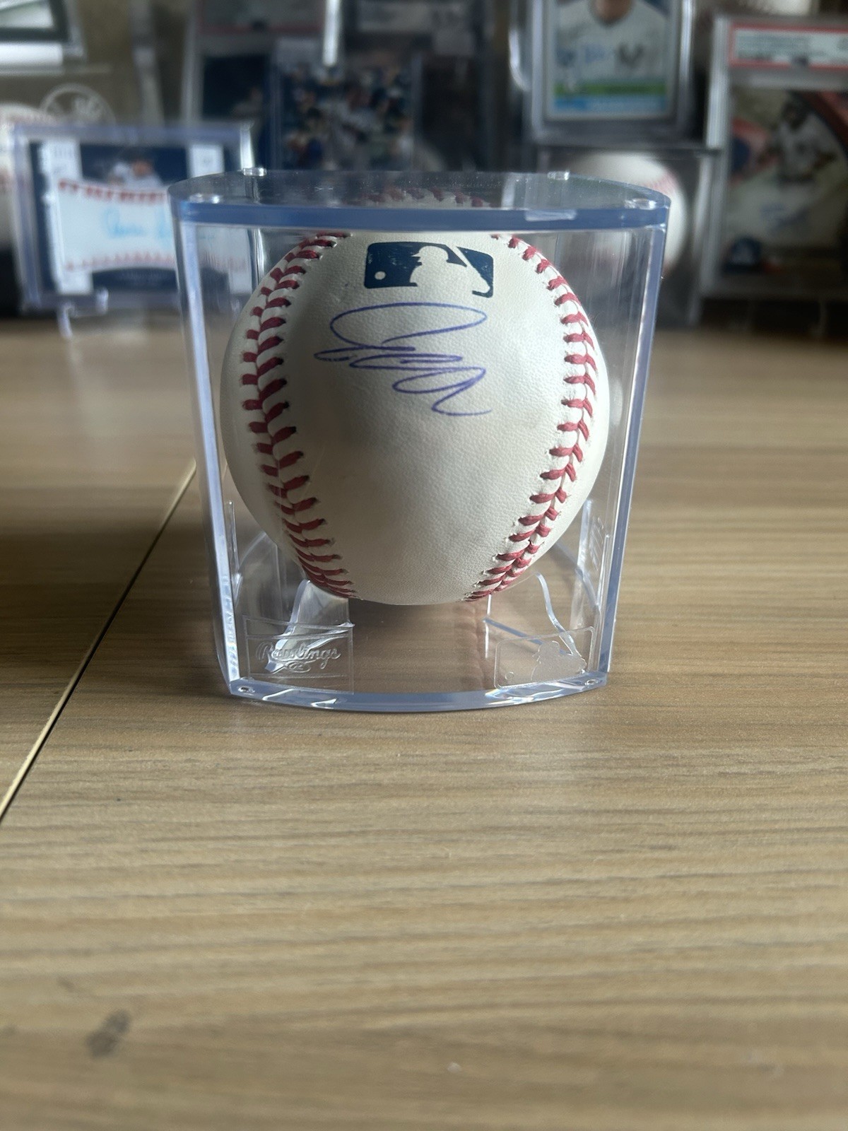 In person Pete Crow Armstrong autograph Baseball Ball with Display Case (NO COA)