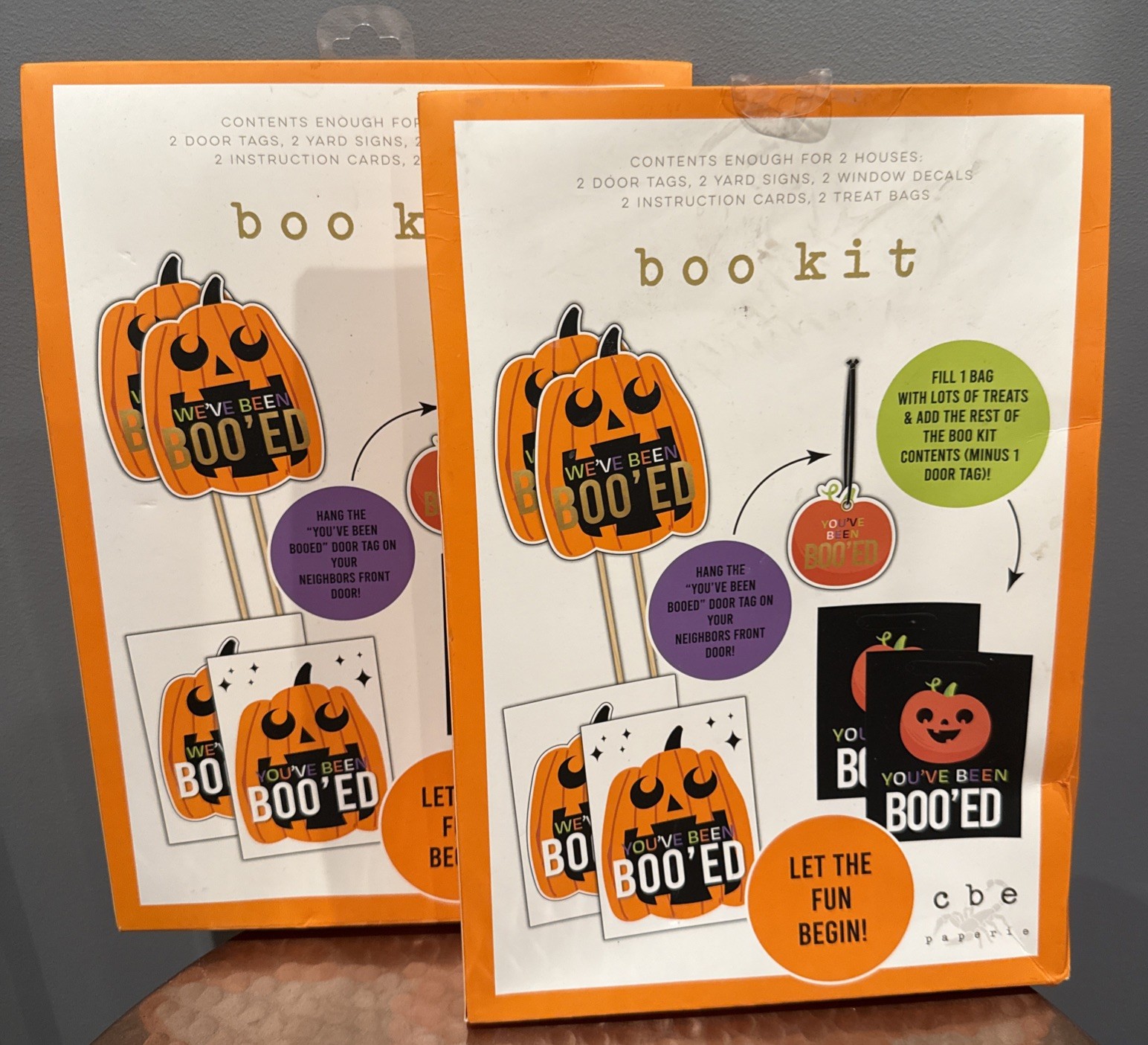 2 CBE Paperie Halloween You\'ve Been Boo\'ed Boo House Kit Treat Bags Signs Decals