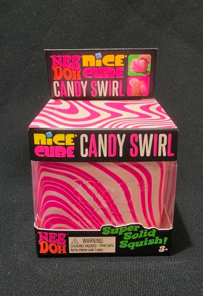 ✅️ NEW Sealed Authentic Needoh SchyllingChristmas Candy Swirl Nice Cube Pink 🔥