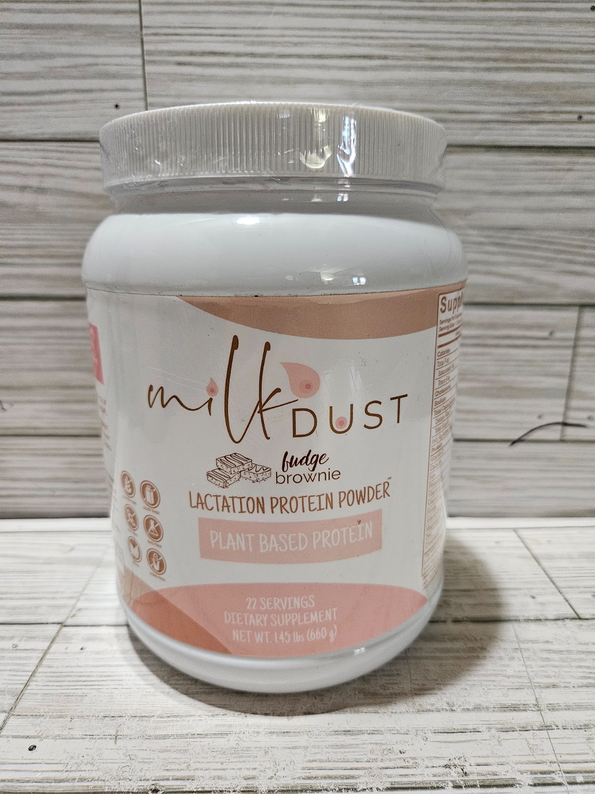 Milk Dust Lactation Plant-Based 13g Protein Powder Fudge Brownie 1.45 LB 4/2027 Milk Dust Lactation Plant-Based 13g Protein Powder Fudge Brownie 1.45 LB 4/2027