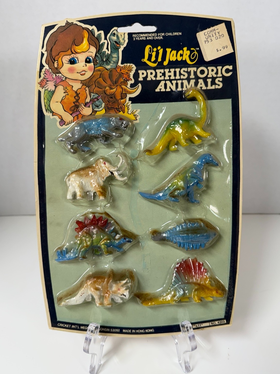 Vintage Lil Jack Prehistoric Animals No 4203 Sealed 8 Figures Hong Kong