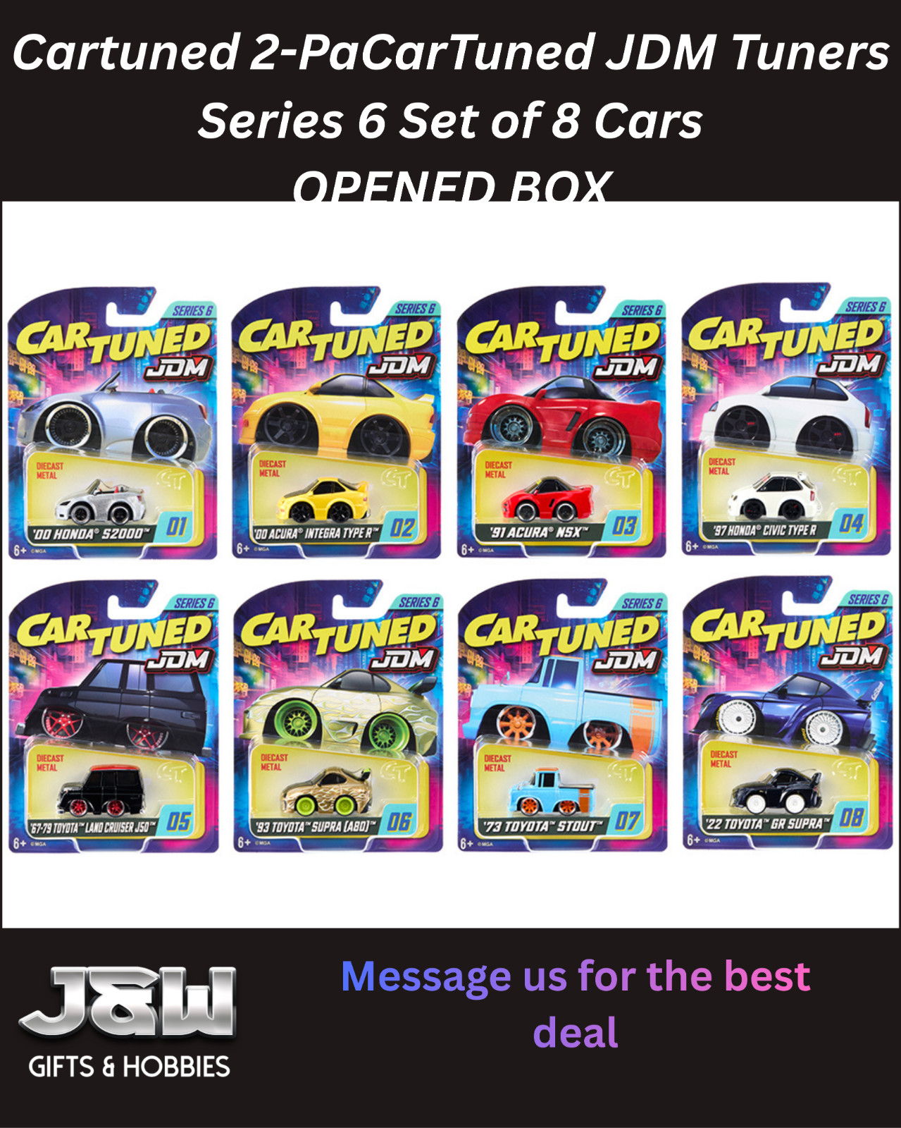 CarTuned JDM Tuners Series 6 Set of 8 Cars 1/64 OPENED BOX