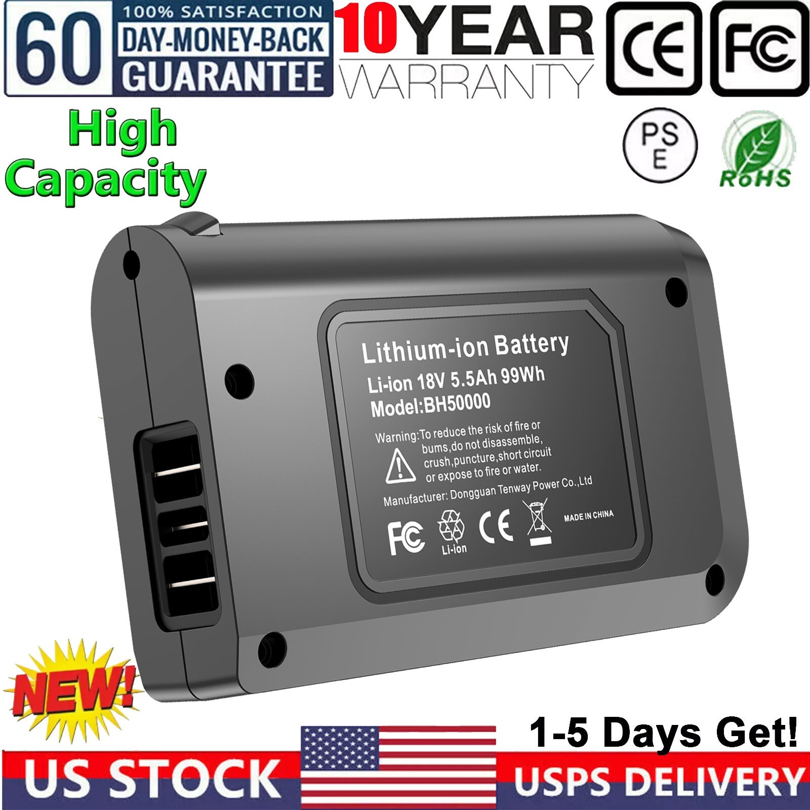 18V 5.5Ah Li-ion Battery for Hoover LINX BH50000 BH50005 CH20110 Vacuum Cleaners