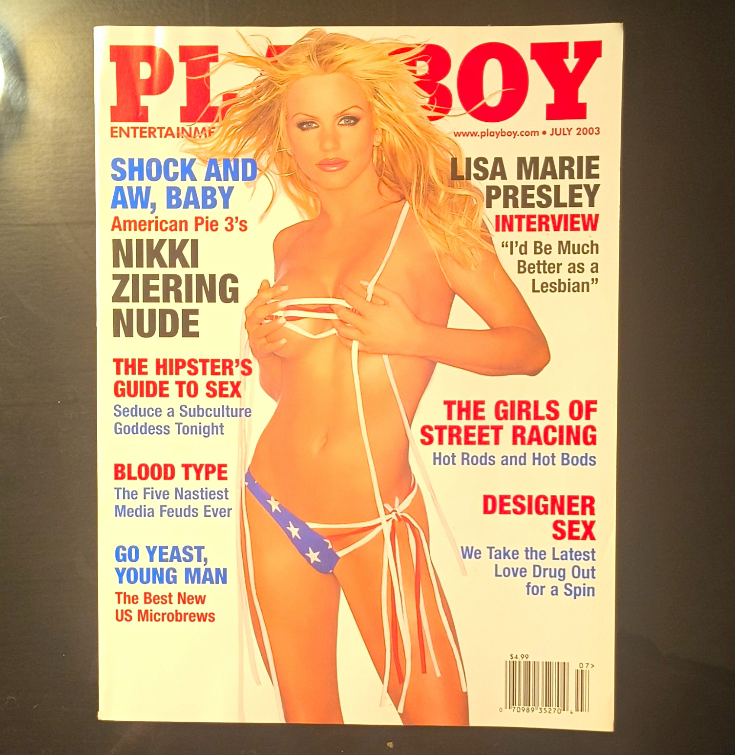 PLAYBOY July 2003 Nikki Ziering Lisa Marie Presley Interview Centerfold - MINT