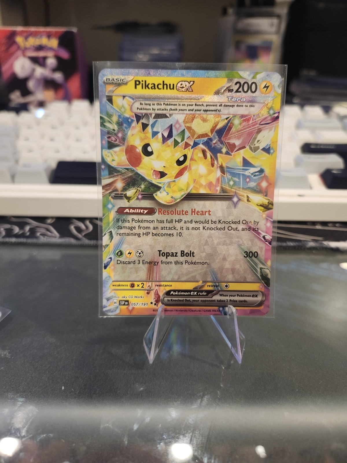 The Pokemon Company Pikachu ex 057/191 Sv08 Surging Sparks Holo Double Rare The Pokemon Company Pikachu ex 057/191 Sv08 Surging Sparks Holo Double Rare