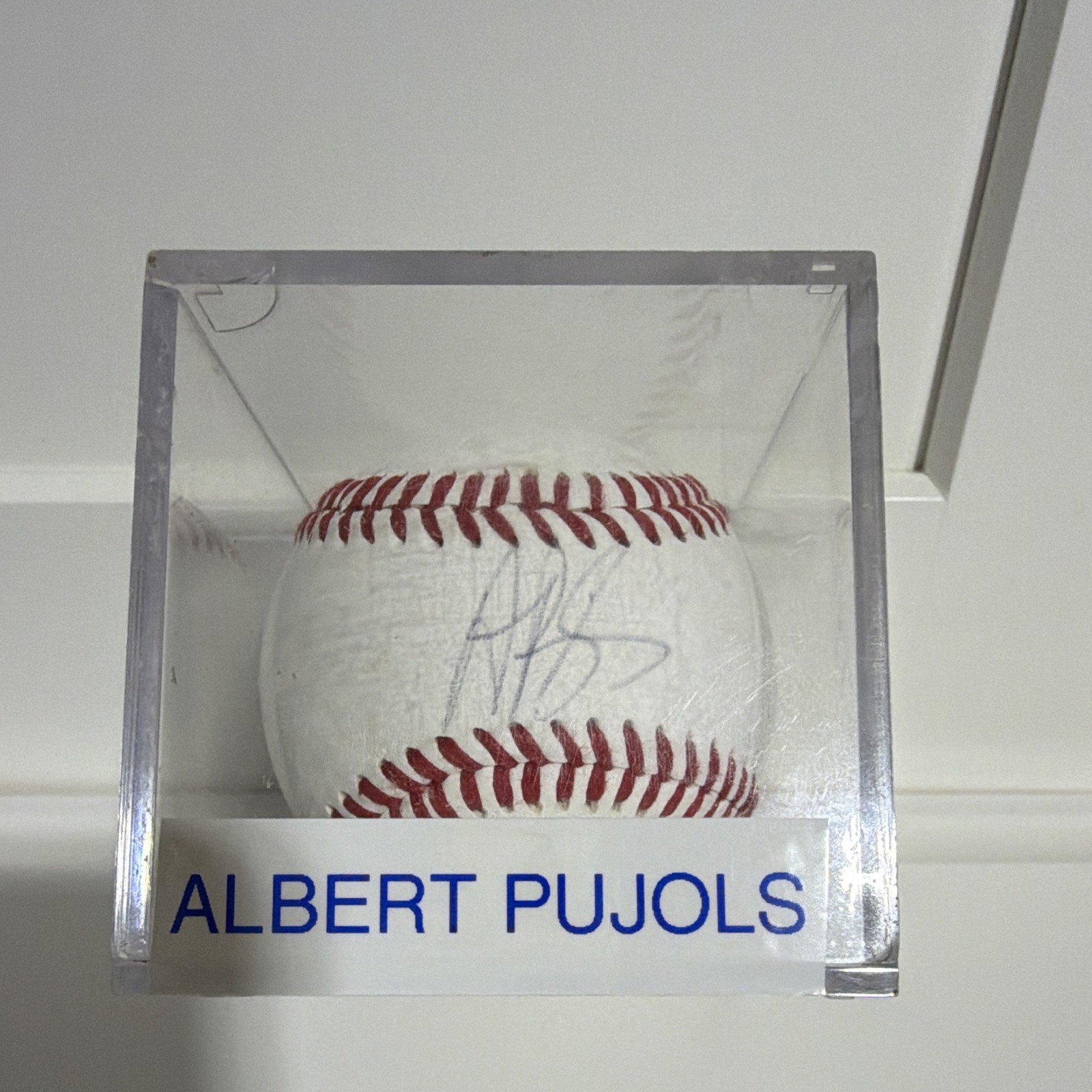 Albert Pujols Signed Official League Baseball w/ Display Case