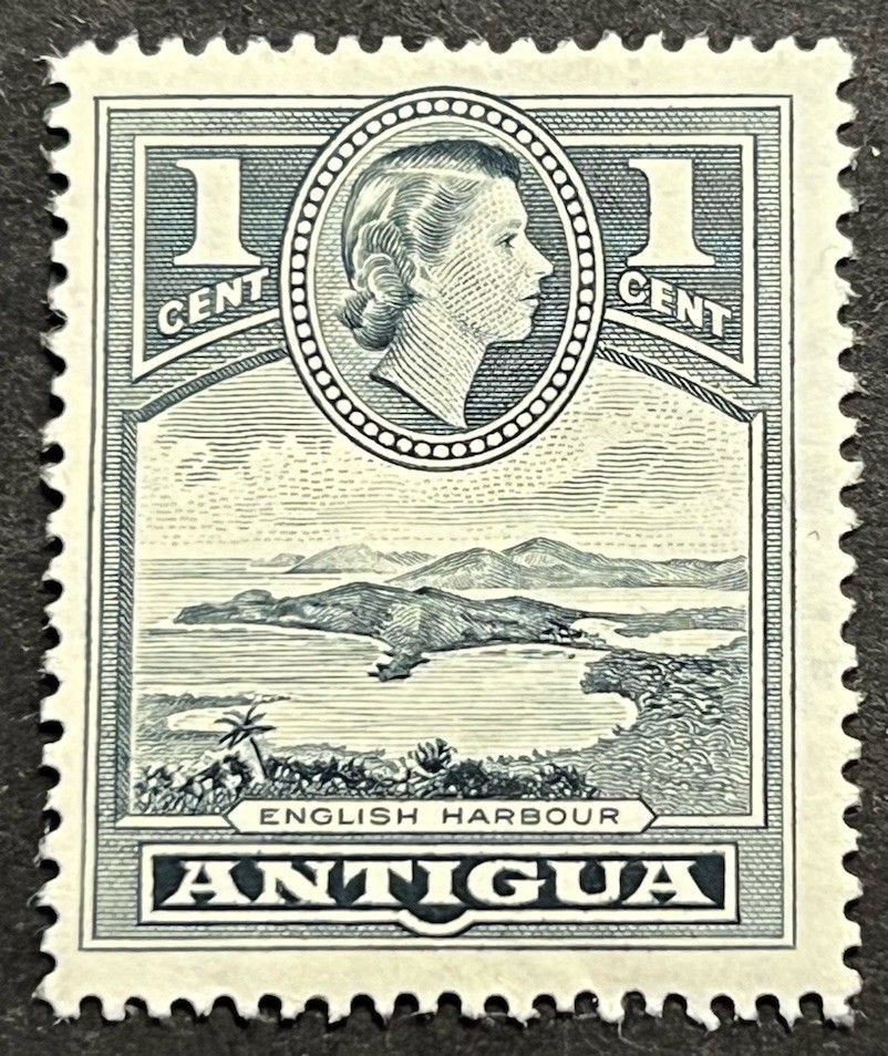 Travelstamps: 1953 Antigua Stamps Scott #108 Sg 121 - 1c British Harbor MOGH Travelstamps: 1953 Antigua Stamps Scott #108 Sg 121 - 1c British Harbor MOGH