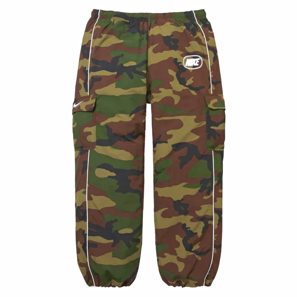 Supreme x Nike Men’s Nylon Cargo Pants Woodland Camo Size S Elastic Waist Supreme x Nike Men’s Nylon Cargo Pants Woodland Camo Size S Elastic Waist