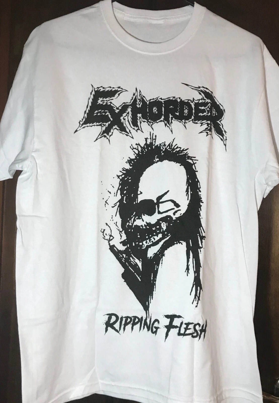 VTG Exhorder Band Ripping Flesh White Colour Cotton S to 5XL Shirt CK288
