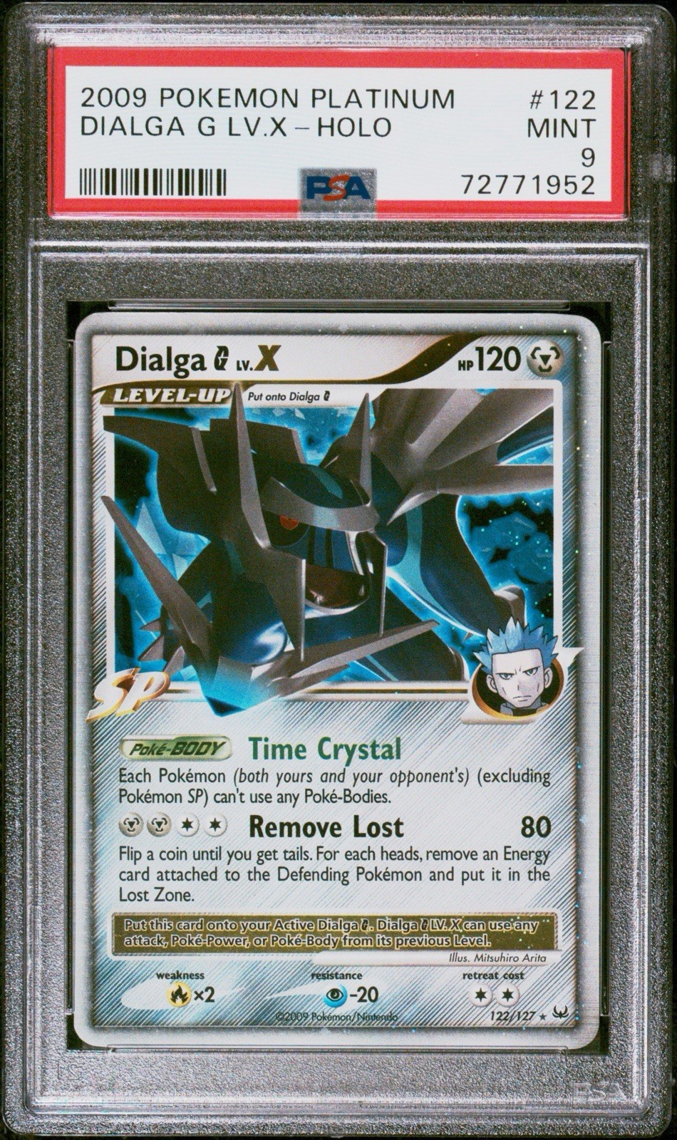 PSA 9 ENERGY MISSING INK ERROR 2009 Pokemon Platinum Dialga G LV X #122 122/127
