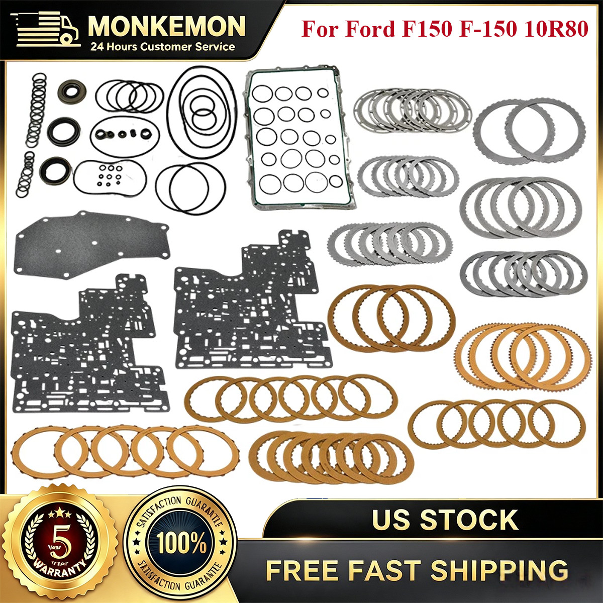 10R80 Auto Transmission Master Rebuild Kit Overhaul Seals Fit Ford F150 F-150