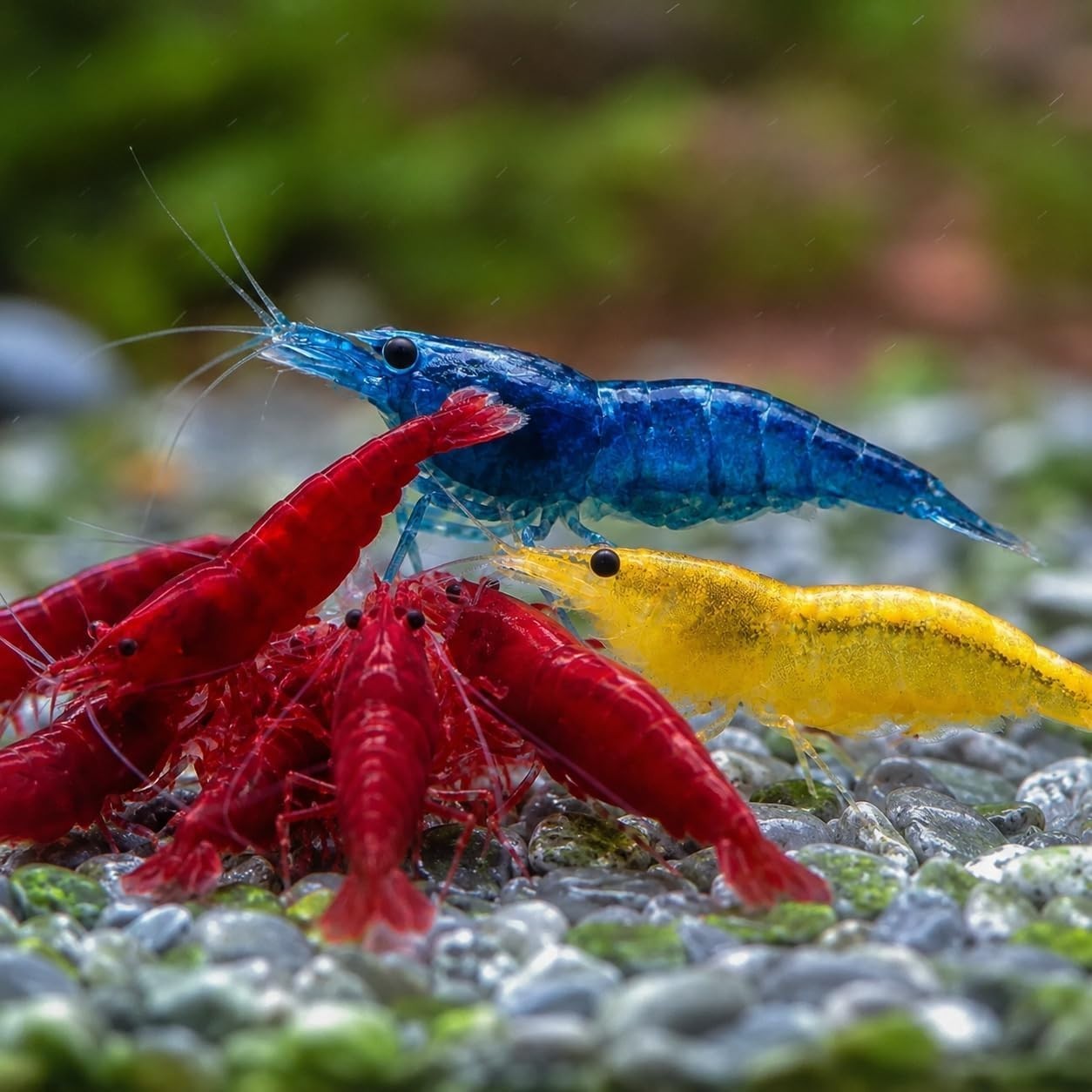 7 Yellow 7 Fire Red 7 Blue Dream Neocaridina Shrimp Live +  USA