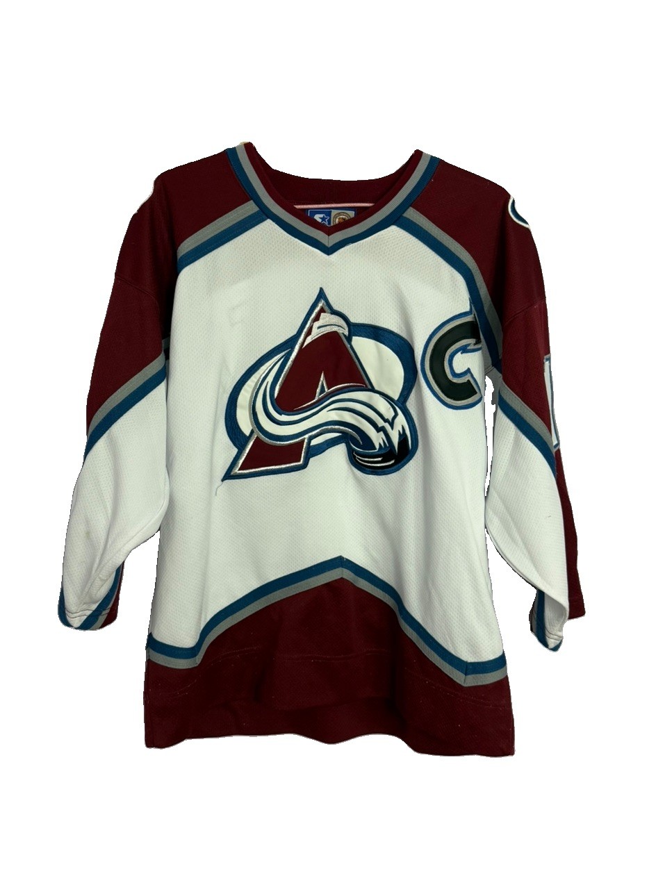 VTG Colorado Avalanche Starter Jersey Mens Medium Stitched White NHL Hockey 