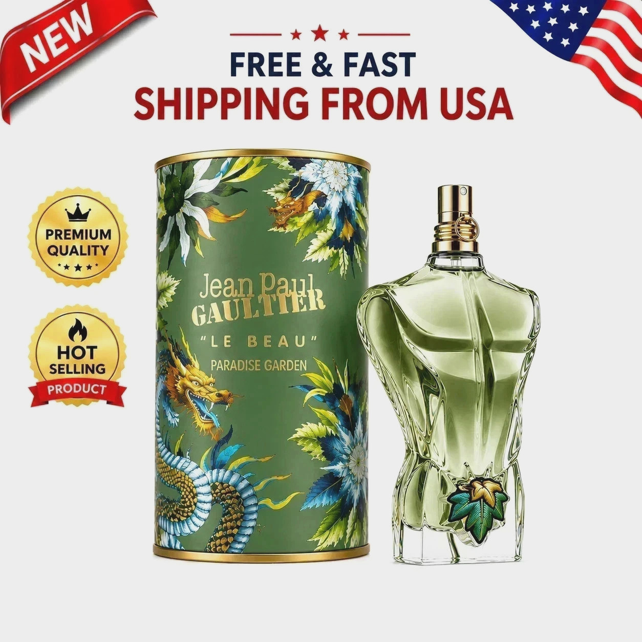 Jean Paul Gaultier Le Beau Paradise Garden EDP 4.2oz 125ml Men Sealed USA Ship..