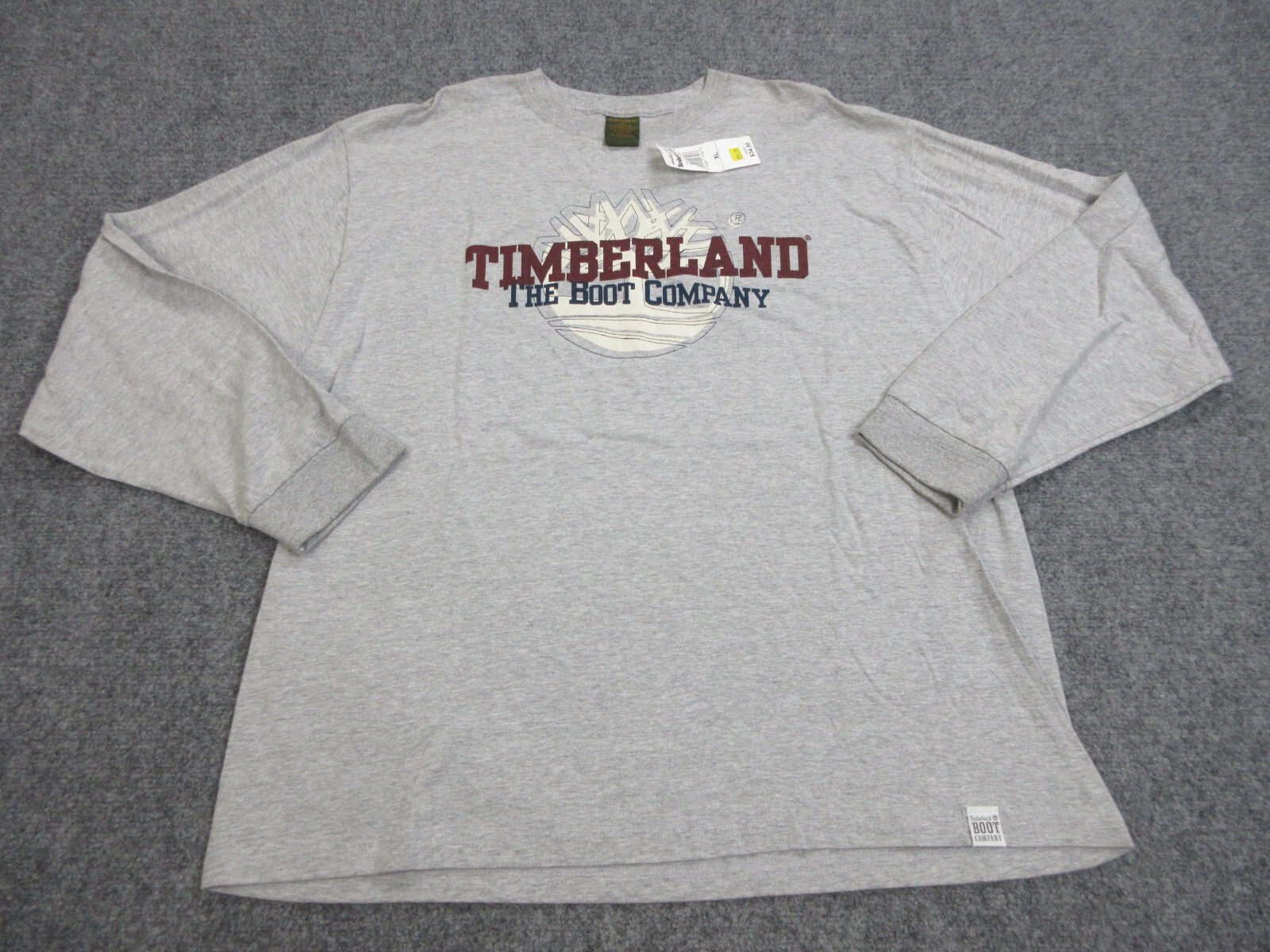 VTG Timberland Shirt Mens XL Gray Tree Logo Graphic Long Sleeve Tee USA