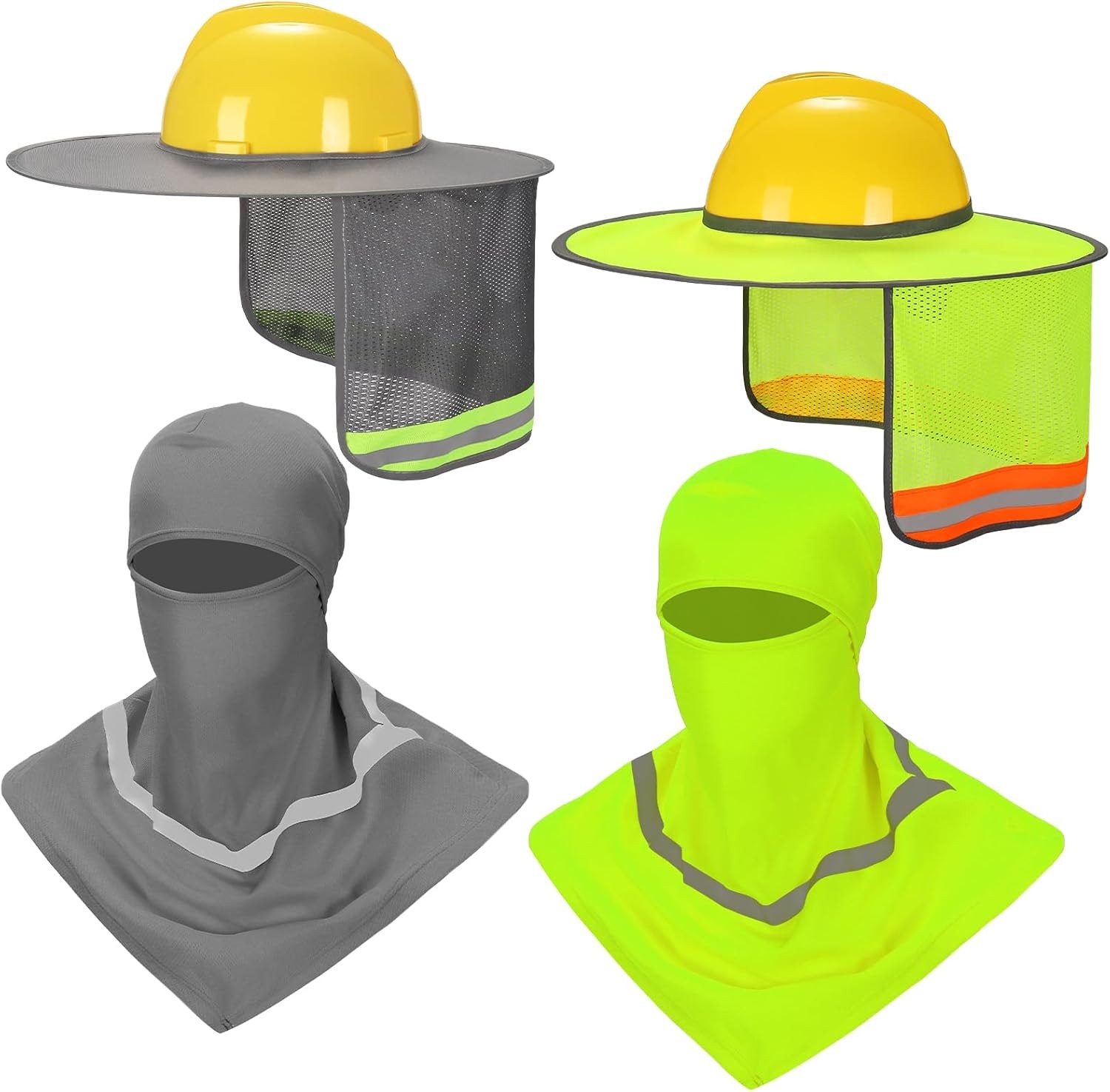4 Pcs Hard Hat Sun Shade Full Brim Mesh Balaclava Neck Sun Protection with Re... 4 Pcs Hard Hat Sun Shade Full Brim Mesh Balaclava Neck Sun Protection with Re...