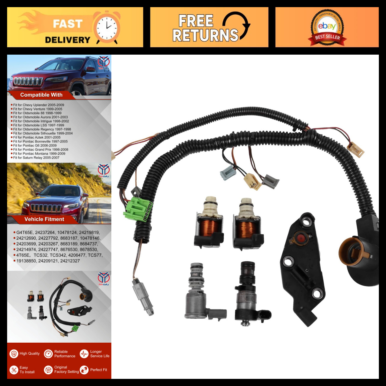 6PCS Transmission Solenoid Kit for Buick & Chevy 4T65E - Century, Lacrosse, Impa 6PCS Transmission Solenoid Kit for Buick & Chevy 4T65E - Century, Lacrosse, Impa