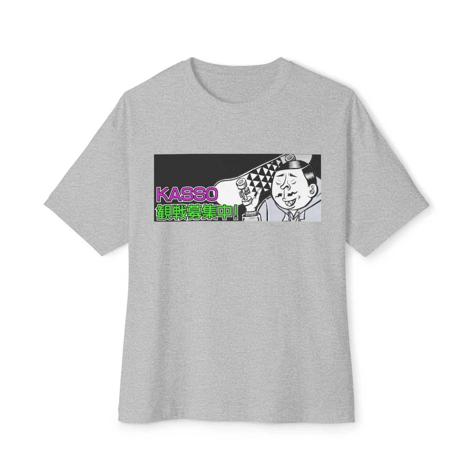KASSO skateboarding guy Unisex Oversized Boxy Tee