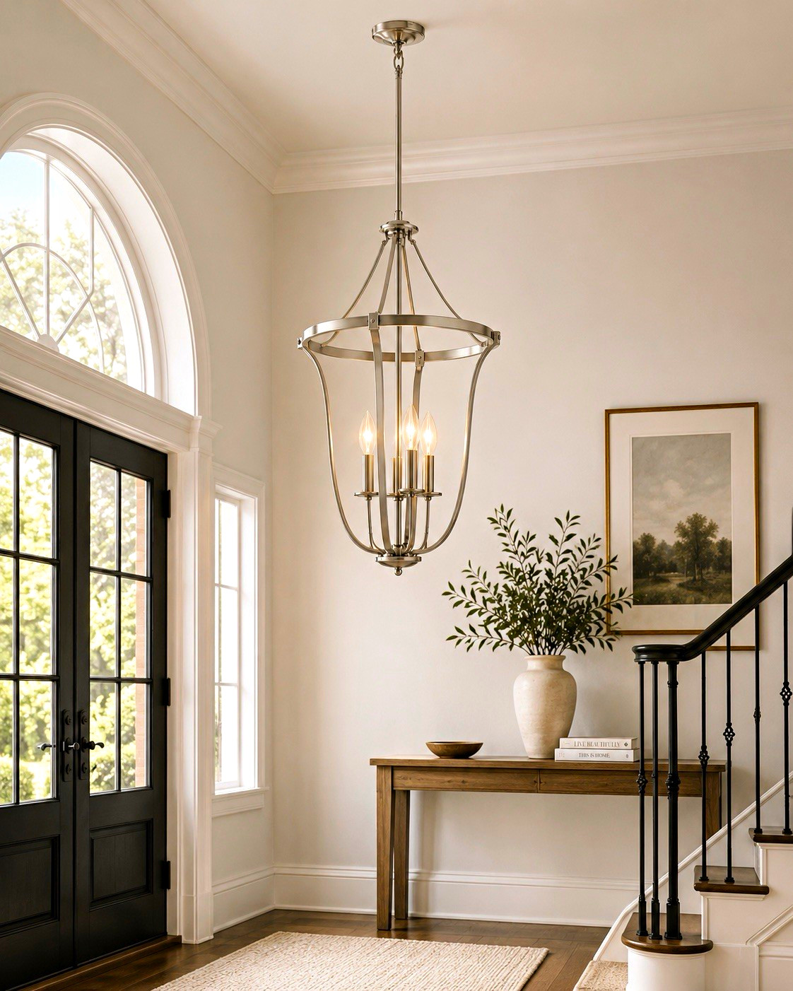NEW Kichler Thisbe 43535CLP 4-Light Classic Pewter Foyer Pendant Chandelier