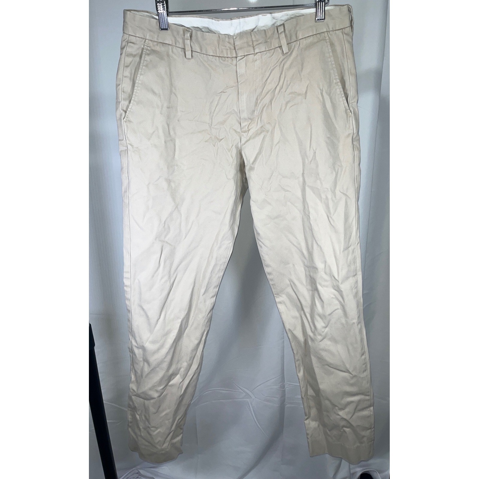 J.Crew Bowery Slim Fit Chino Pants Mens 32x32 Khaki Tan Cotton Twill Trousers