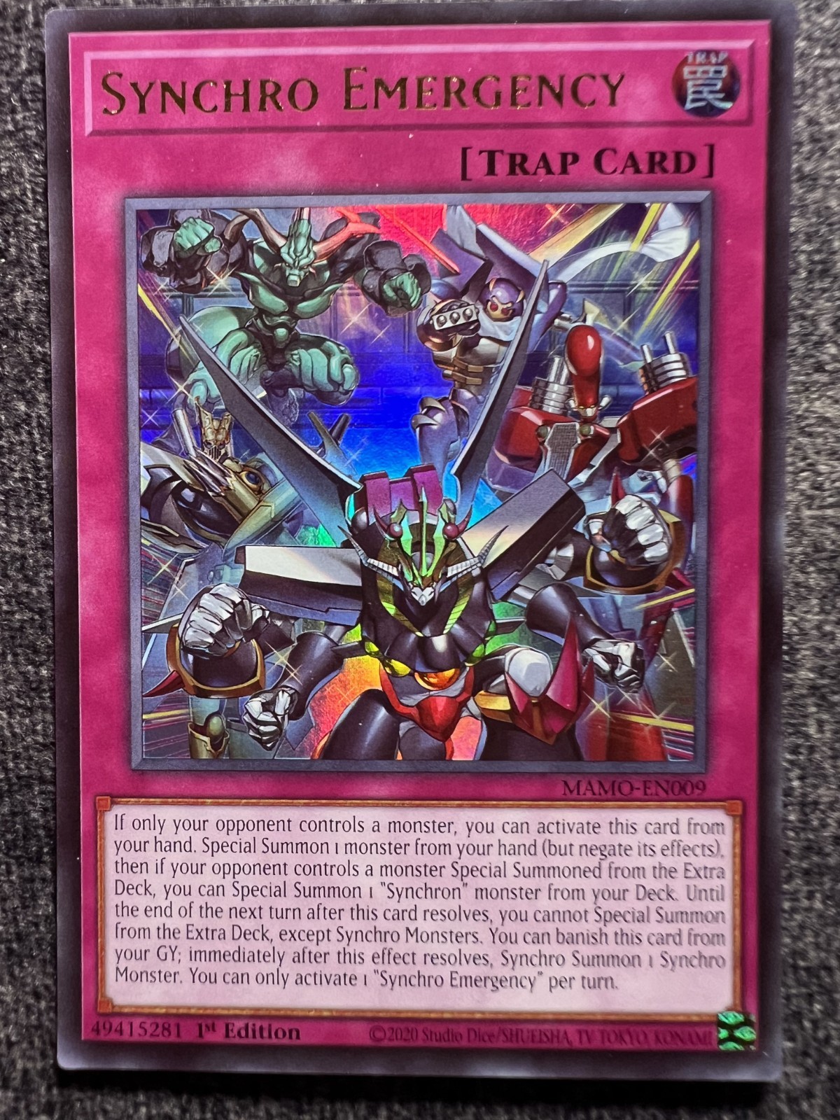 Yugioh Synchro Emergency MAMO-EN009 Ultra Rare 1st Edition NM Yugioh Synchro Emergency MAMO-EN009 Ultra Rare 1st Edition NM