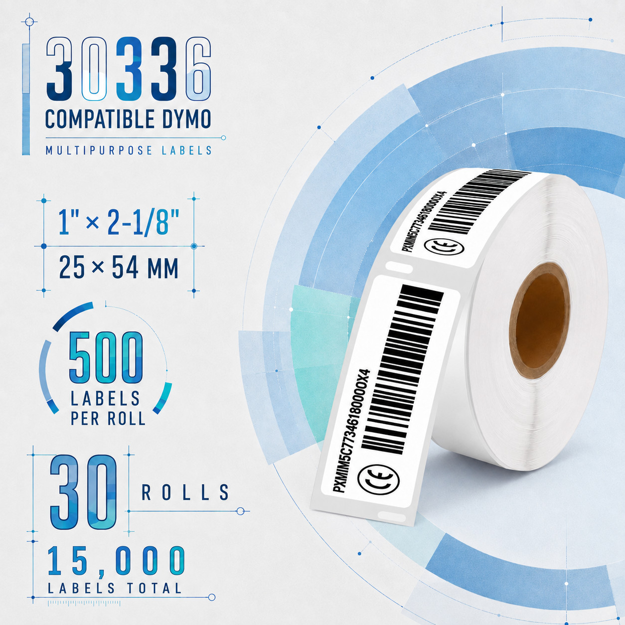30Rolls DYMO 30336 Compatible Labels 1\
