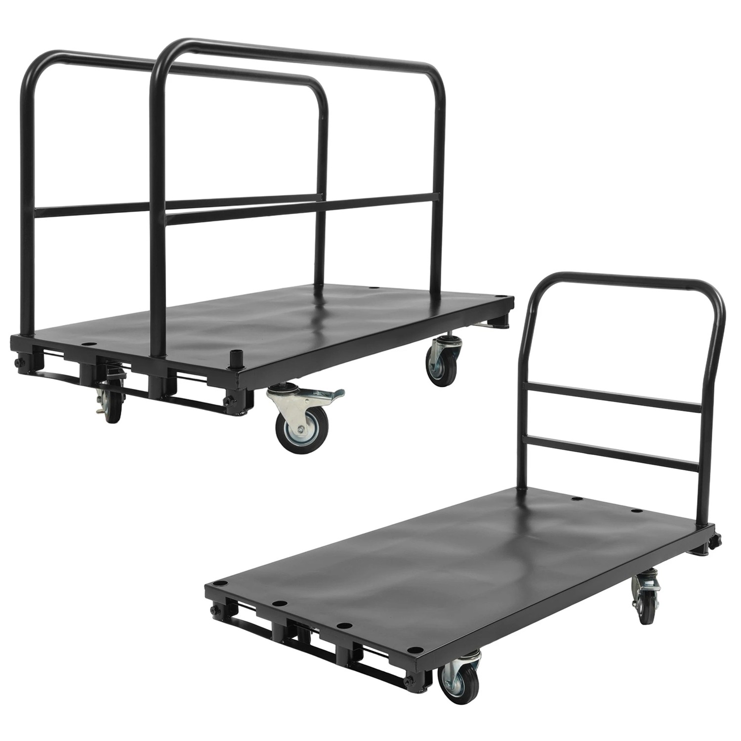 2200 lb 2- in-1 Drywall Sheet Cart, Lumber Platform Truck Dolly Cart W/4 Casters