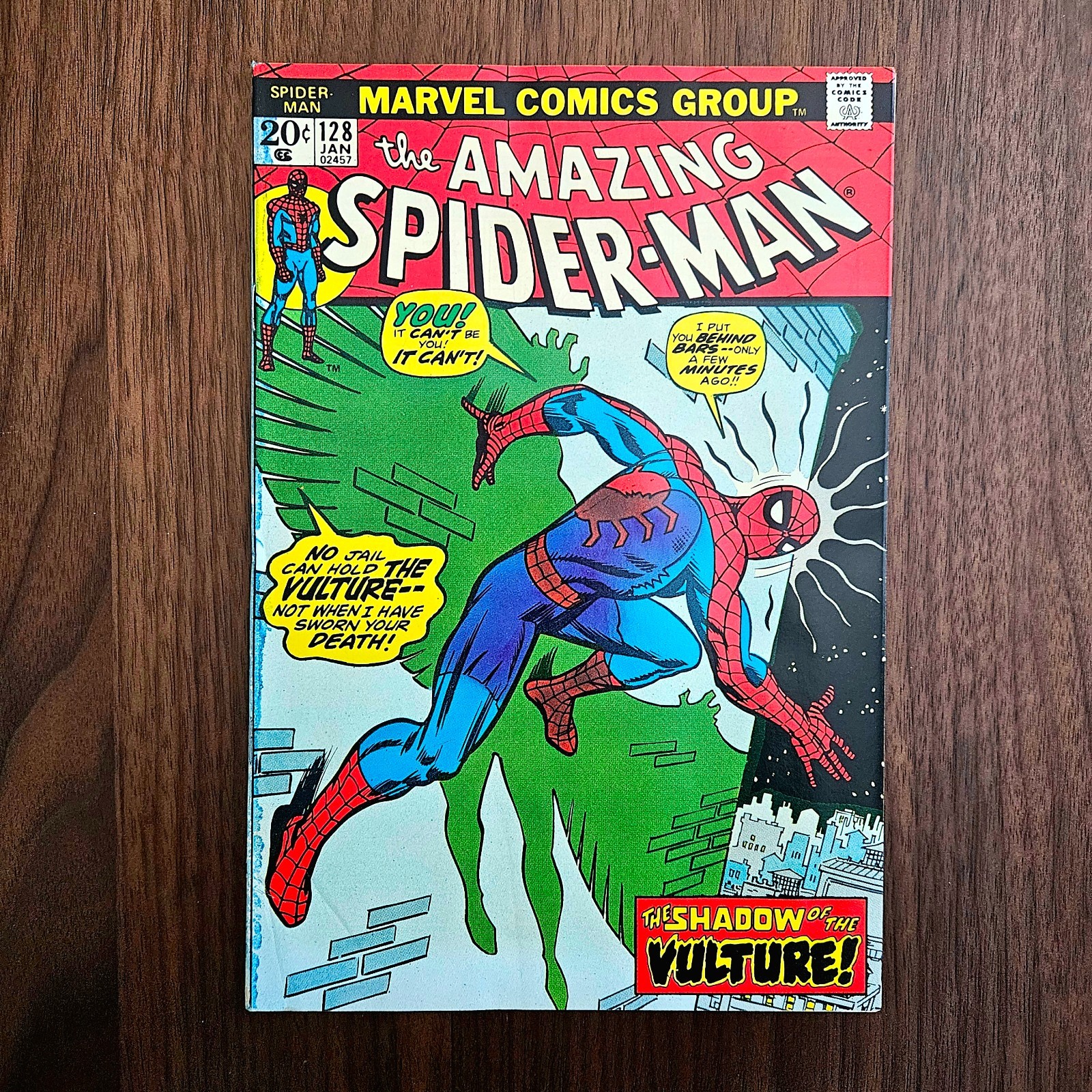 The Amazing Spider-Man #128 (Marvel Comics 1974)  VF *Ink Bleed*