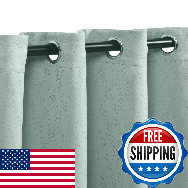 Superior Zuri Blackout Curtains Grommet Header 52 X 96 Off-White 2 Piece