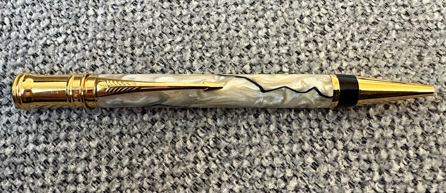 Parker Duofold Pearl Black Gold Trim Ballpoint Pen No Box Parker Duofold Pearl Black Gold Trim Ballpoint Pen No Box