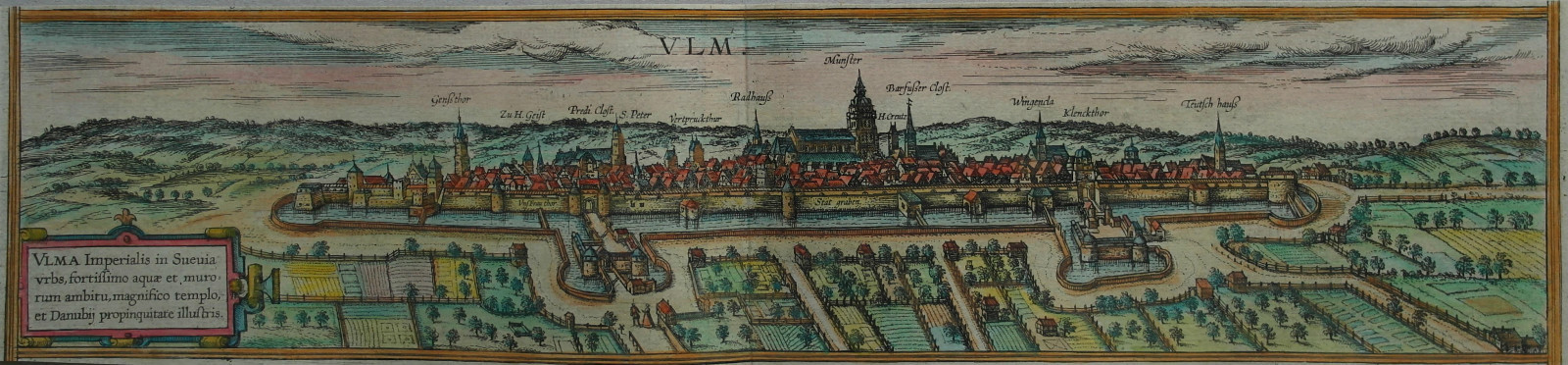 Ulm - Ulma Imperialis - Brown and Hogenberg - Original from 1580