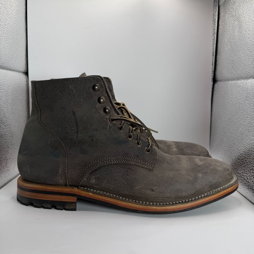 Parkhurst Mens Lace-Up Leather Kudu Boots Vibram Sole Size 12.5 Made In Portugal