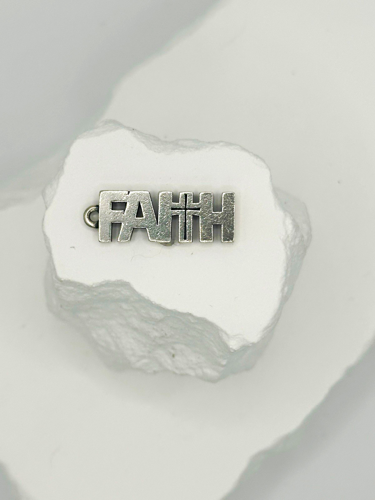 Retired James Avery 925 Sterling silver FAITH Pendant Charm Jewelry-NO LOOP Retired James Avery 925 Sterling silver FAITH Pendant Charm Jewelry-NO LOOP