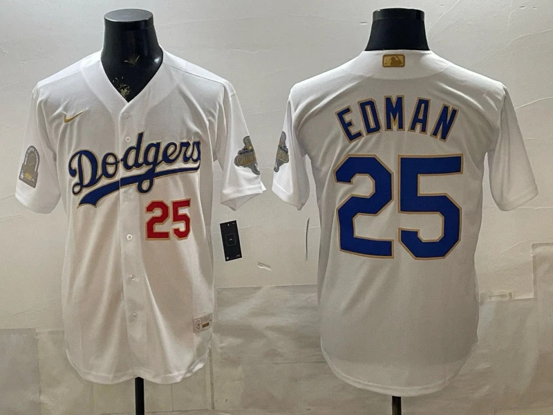 Men's MLB LA Dodgers #25 Tommy Edman 2026 Collection Stadium Jersey - White