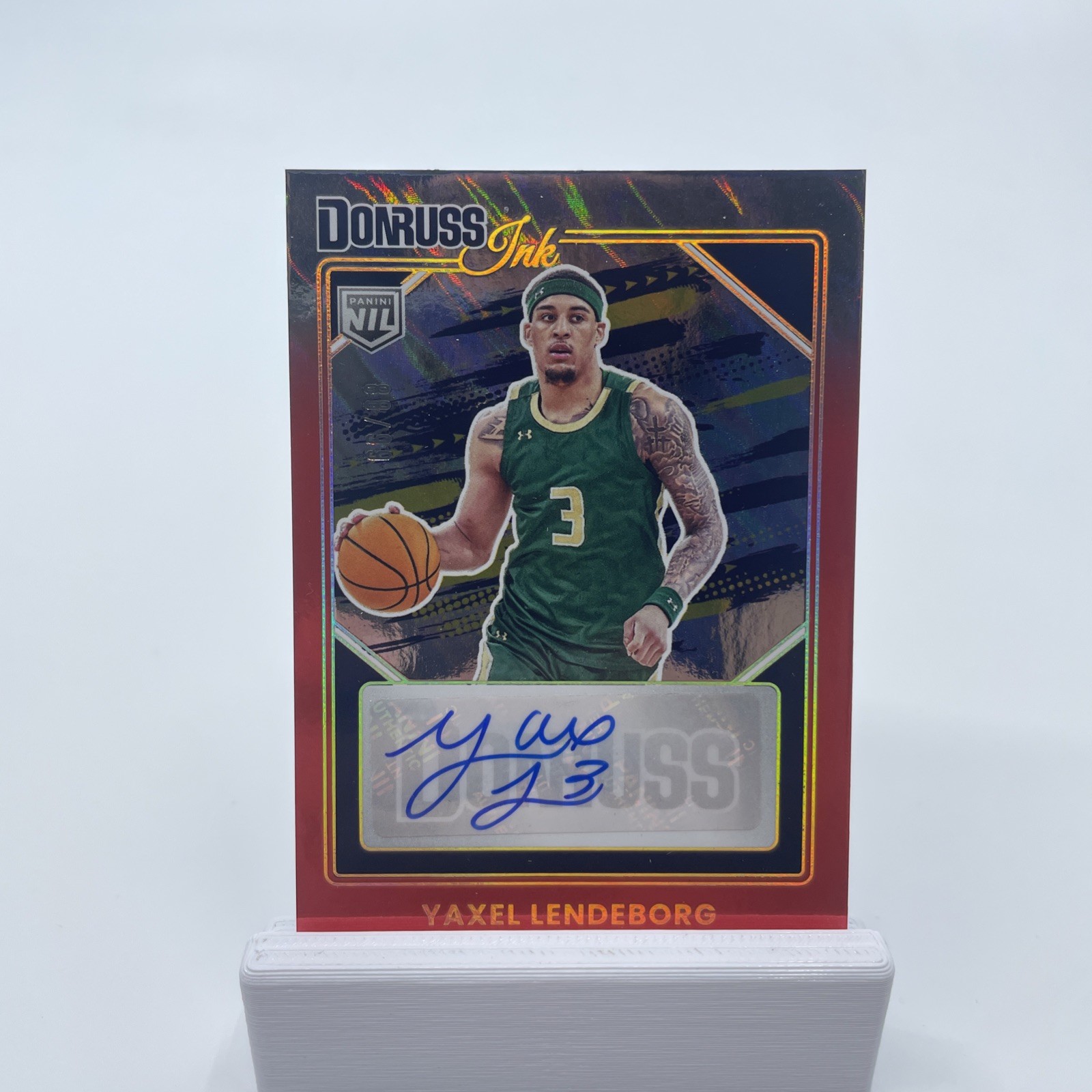 2025-2026 Donruss Yaxel Lendeborg Donruss Ink Red Auto /99 #INK-YXL READ DESC
