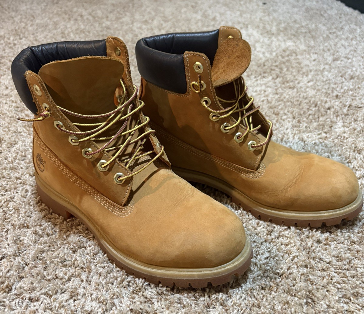  Timberland 10061 Premium 6-Inch Waterproof Wheat Nubuck Boots Men\'s Size 11 