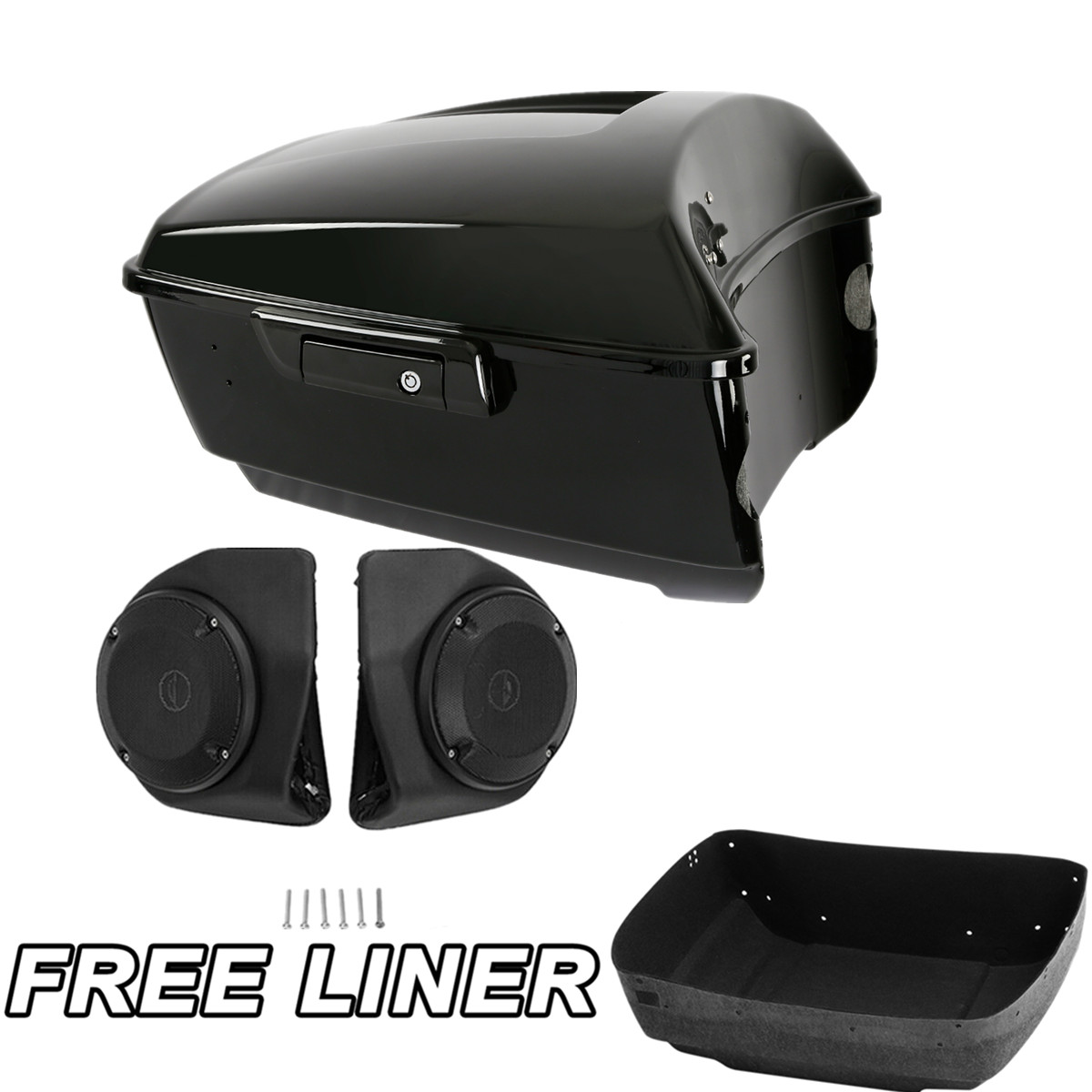Black King Trunk Speakers Fit For Harley Touring Electra Road Glide King 2014-25